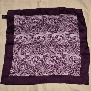 Purple Paisley 100% Silk Pocket Square